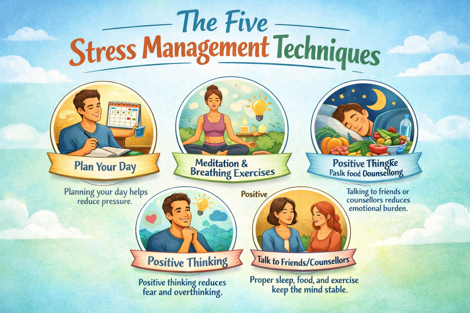 five stress management techniques